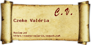 Czeke Valéria névjegykártya